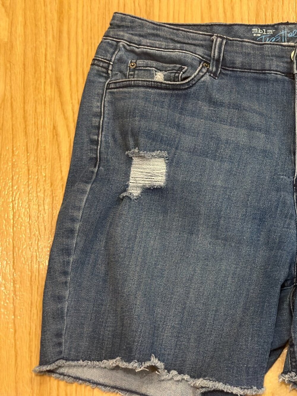 MBLM Tess Holliday Distressed Denim Shorts